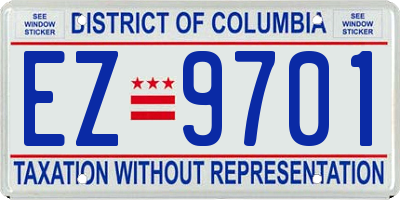 DC license plate EZ9701