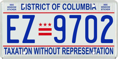 DC license plate EZ9702