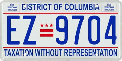 DC license plate EZ9704