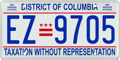 DC license plate EZ9705