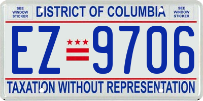 DC license plate EZ9706