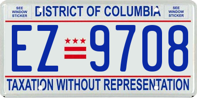 DC license plate EZ9708