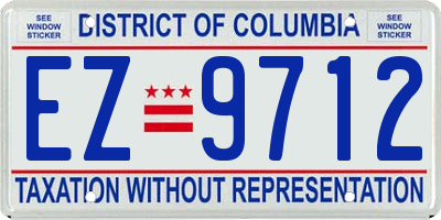 DC license plate EZ9712