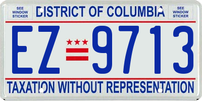 DC license plate EZ9713