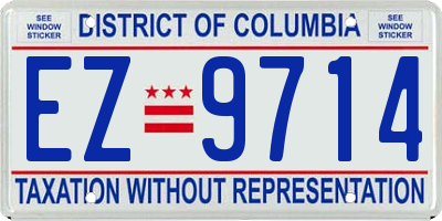 DC license plate EZ9714