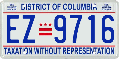 DC license plate EZ9716