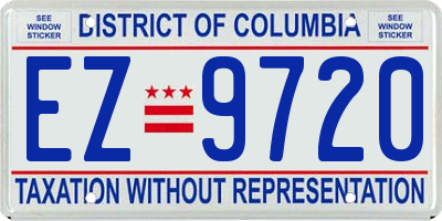 DC license plate EZ9720