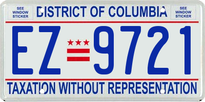 DC license plate EZ9721