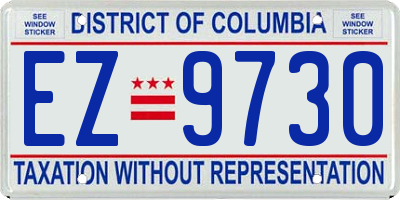 DC license plate EZ9730