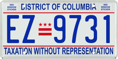 DC license plate EZ9731