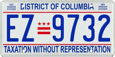 DC license plate EZ9732