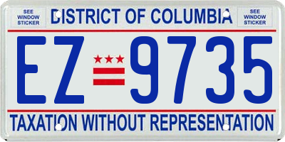 DC license plate EZ9735