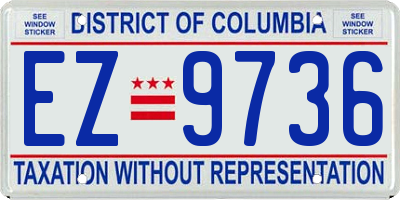 DC license plate EZ9736