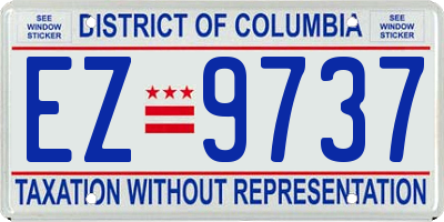 DC license plate EZ9737