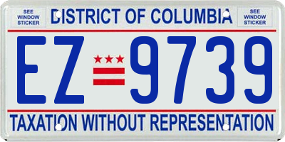 DC license plate EZ9739