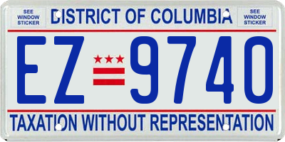 DC license plate EZ9740