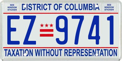 DC license plate EZ9741