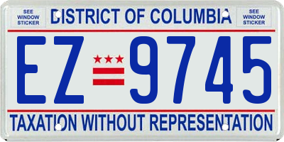 DC license plate EZ9745