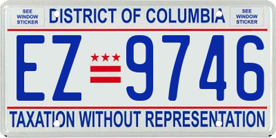 DC license plate EZ9746