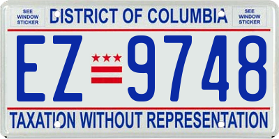 DC license plate EZ9748