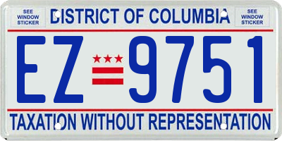 DC license plate EZ9751