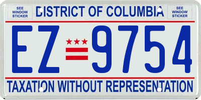 DC license plate EZ9754