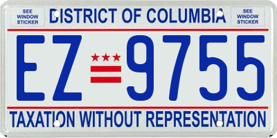 DC license plate EZ9755