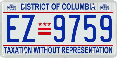 DC license plate EZ9759