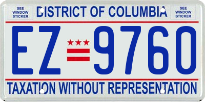 DC license plate EZ9760