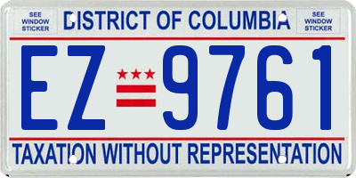 DC license plate EZ9761