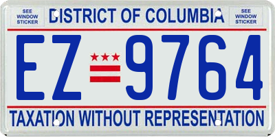 DC license plate EZ9764