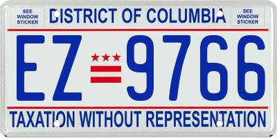 DC license plate EZ9766