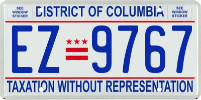 DC license plate EZ9767