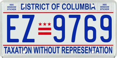 DC license plate EZ9769