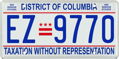 DC license plate EZ9770