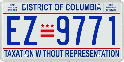 DC license plate EZ9771