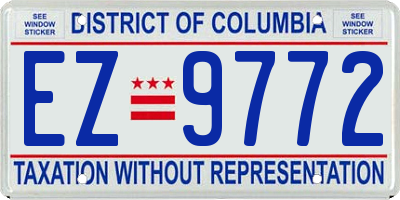 DC license plate EZ9772