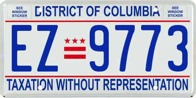 DC license plate EZ9773