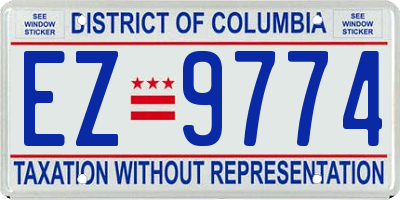 DC license plate EZ9774