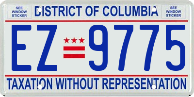 DC license plate EZ9775