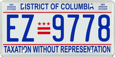 DC license plate EZ9778