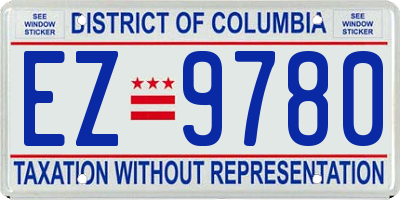 DC license plate EZ9780