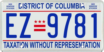 DC license plate EZ9781