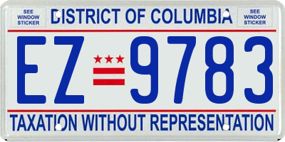 DC license plate EZ9783