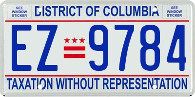 DC license plate EZ9784