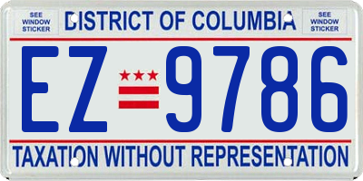 DC license plate EZ9786