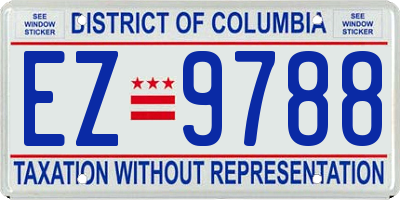 DC license plate EZ9788