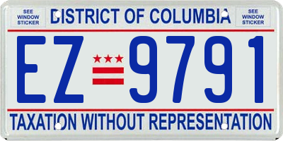 DC license plate EZ9791