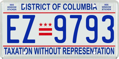 DC license plate EZ9793