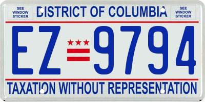 DC license plate EZ9794